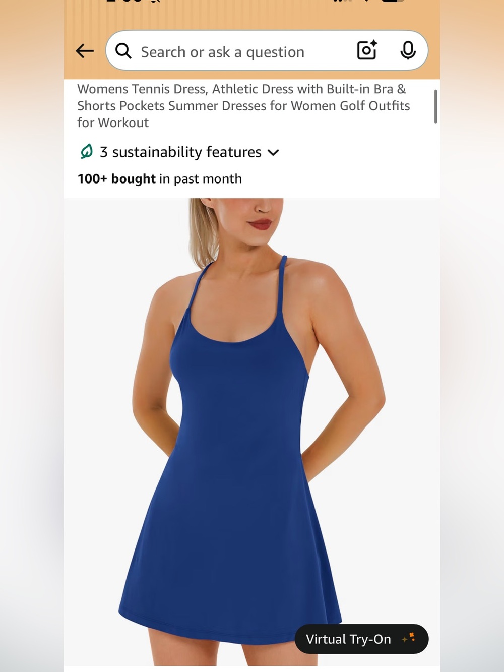 Women’s Blue Swim Dress with Slim Straps